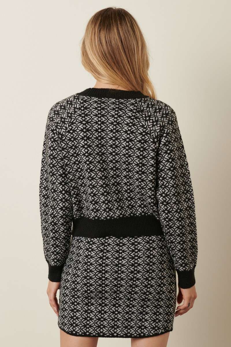 SNOWFLAKE PATTERN SWEATER SKIRT SET