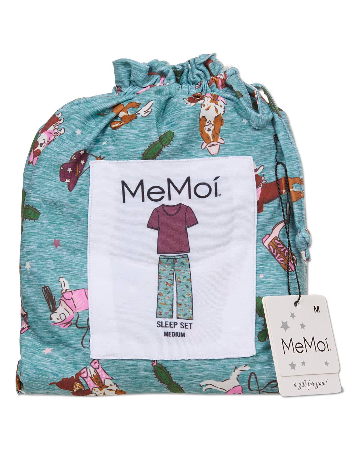 Rodeo Dogs 2Pc Pant PJ Set In A Bag: Dusty Teal / S
