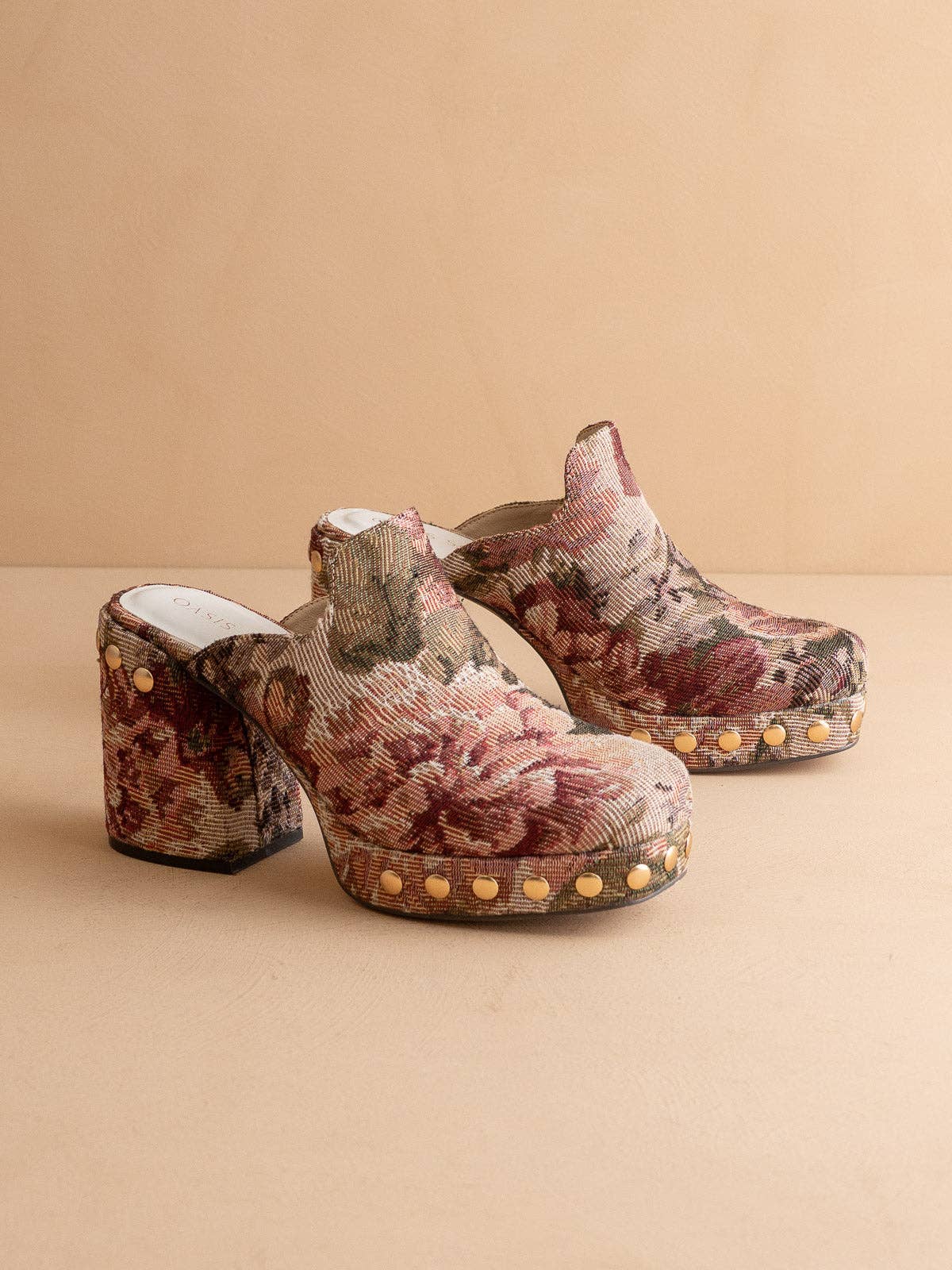 The Sierra | Mauve Tapestry Platform Clog Mule