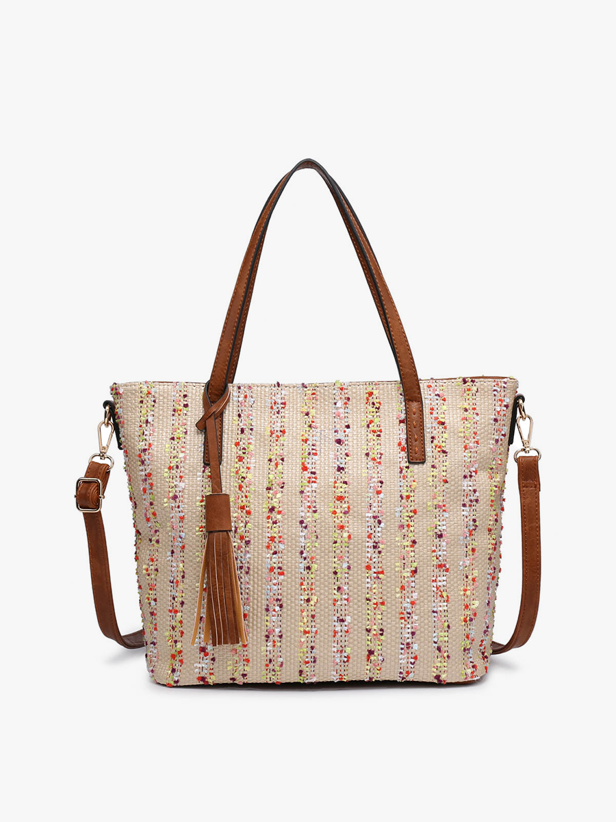Jen & Co August 2 Tone Natural Women's Tote Bag