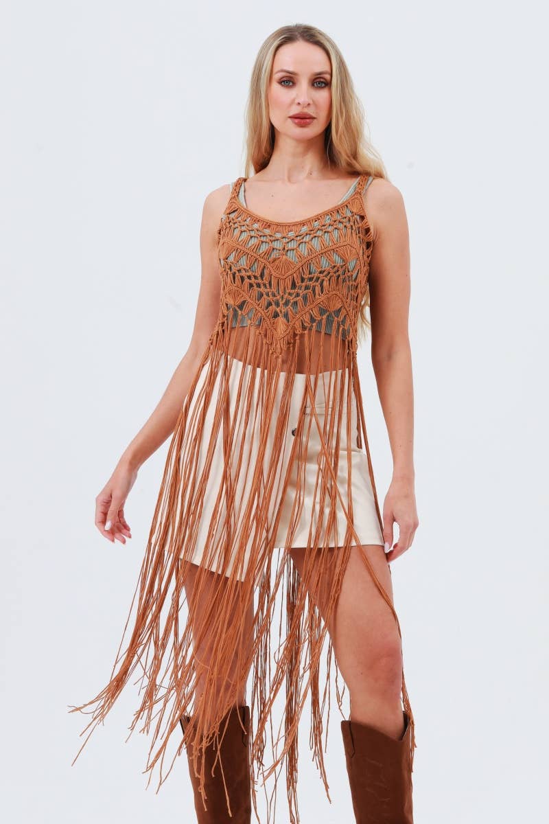 Tassel Fringe Crochet Tops: Bold Styling Cover-Up