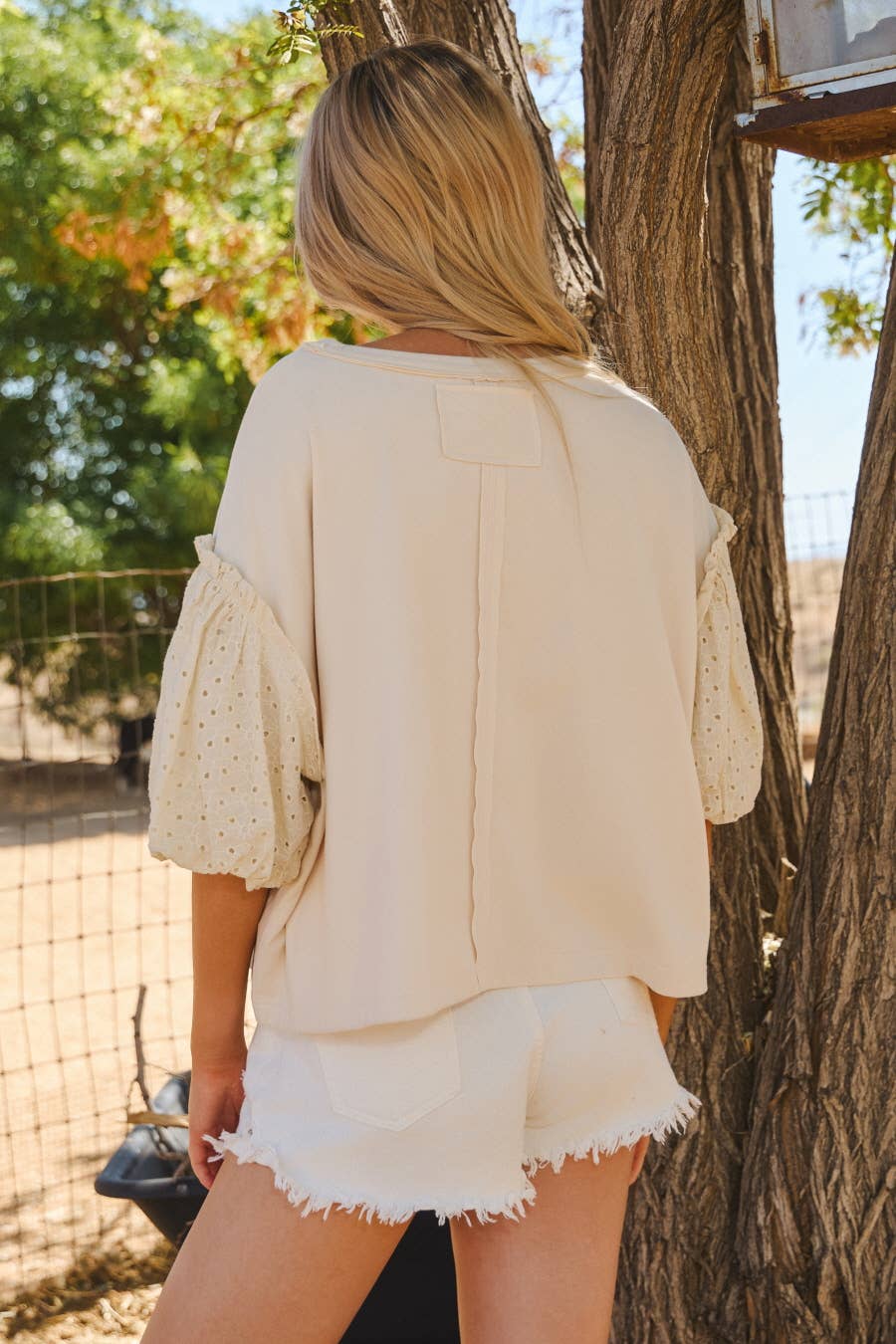 Light Weight Sweatshirt: Ivory / L