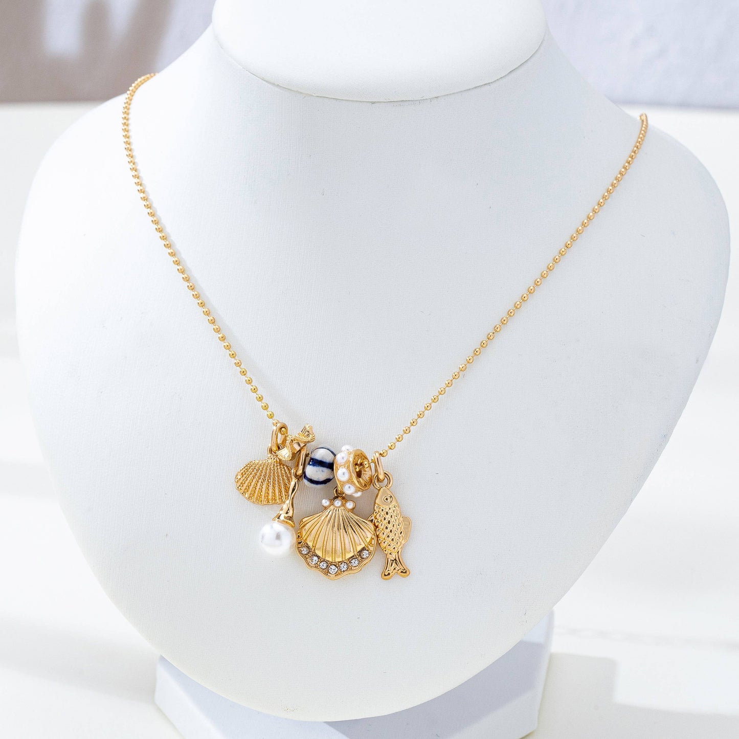 Nautical Charm Ball Chain Necklace | 80N92909