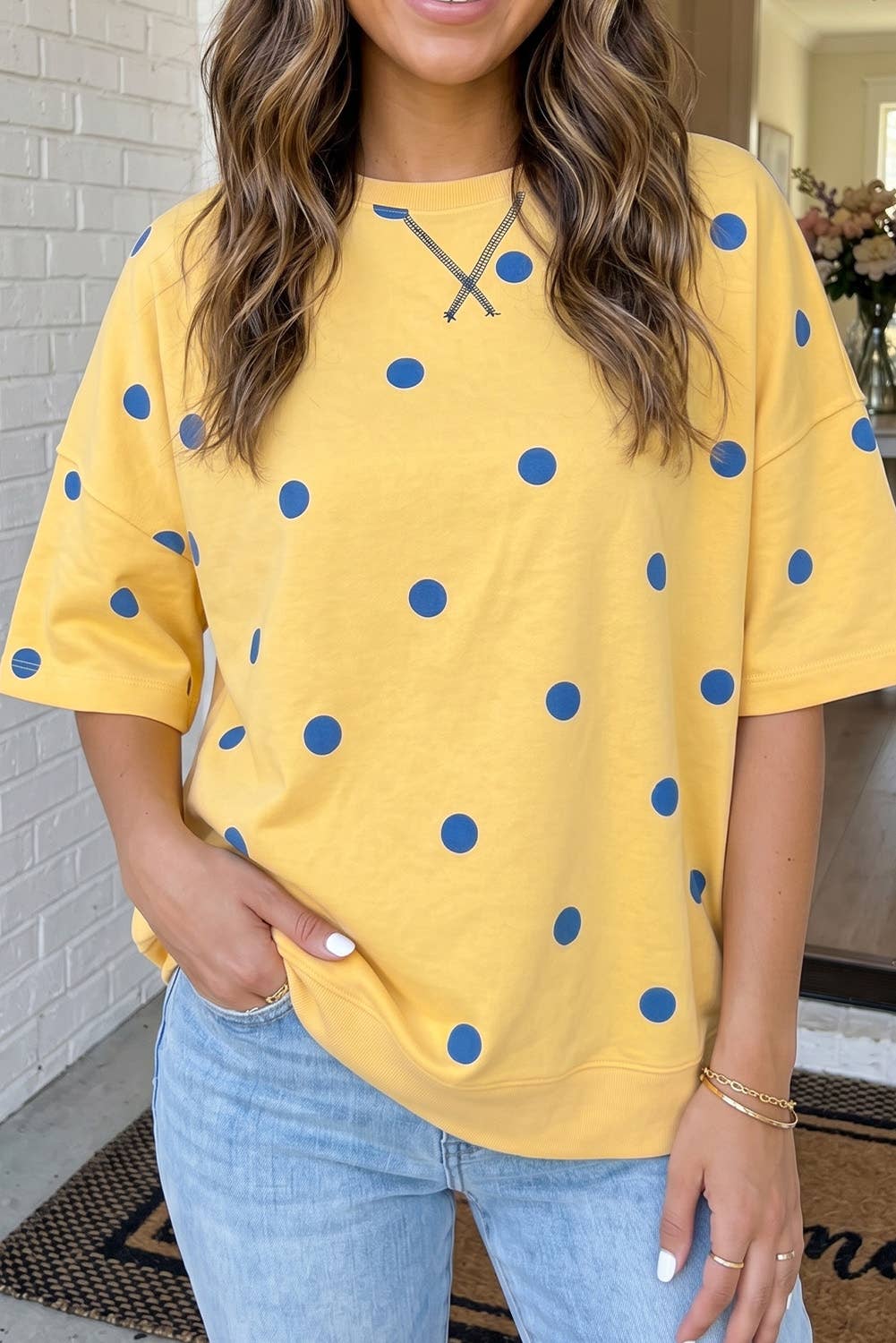 LAS Polka Dot Oversize Blouse (S-XL)