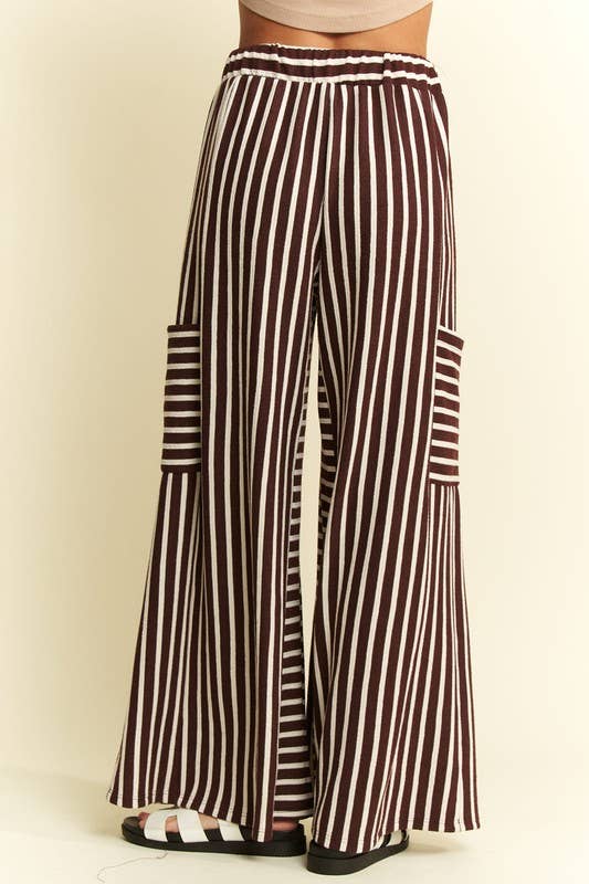 STRIPE WIDE LEG PANTS