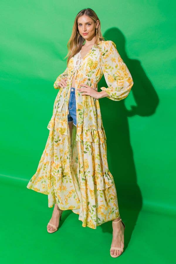 Flying Tomato printed woven maxi cover up