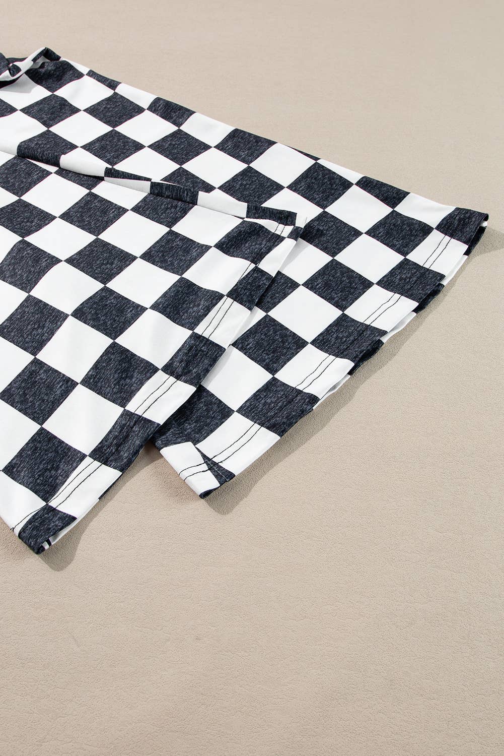 Checkered Pattern High Waist Casual Flared Pants