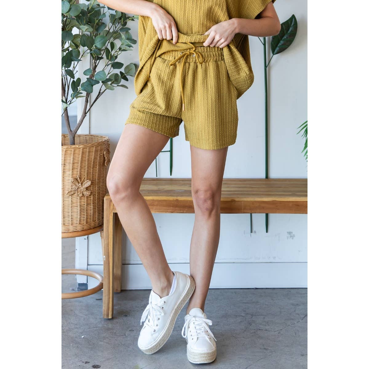 Waffle Textured Knit Pants