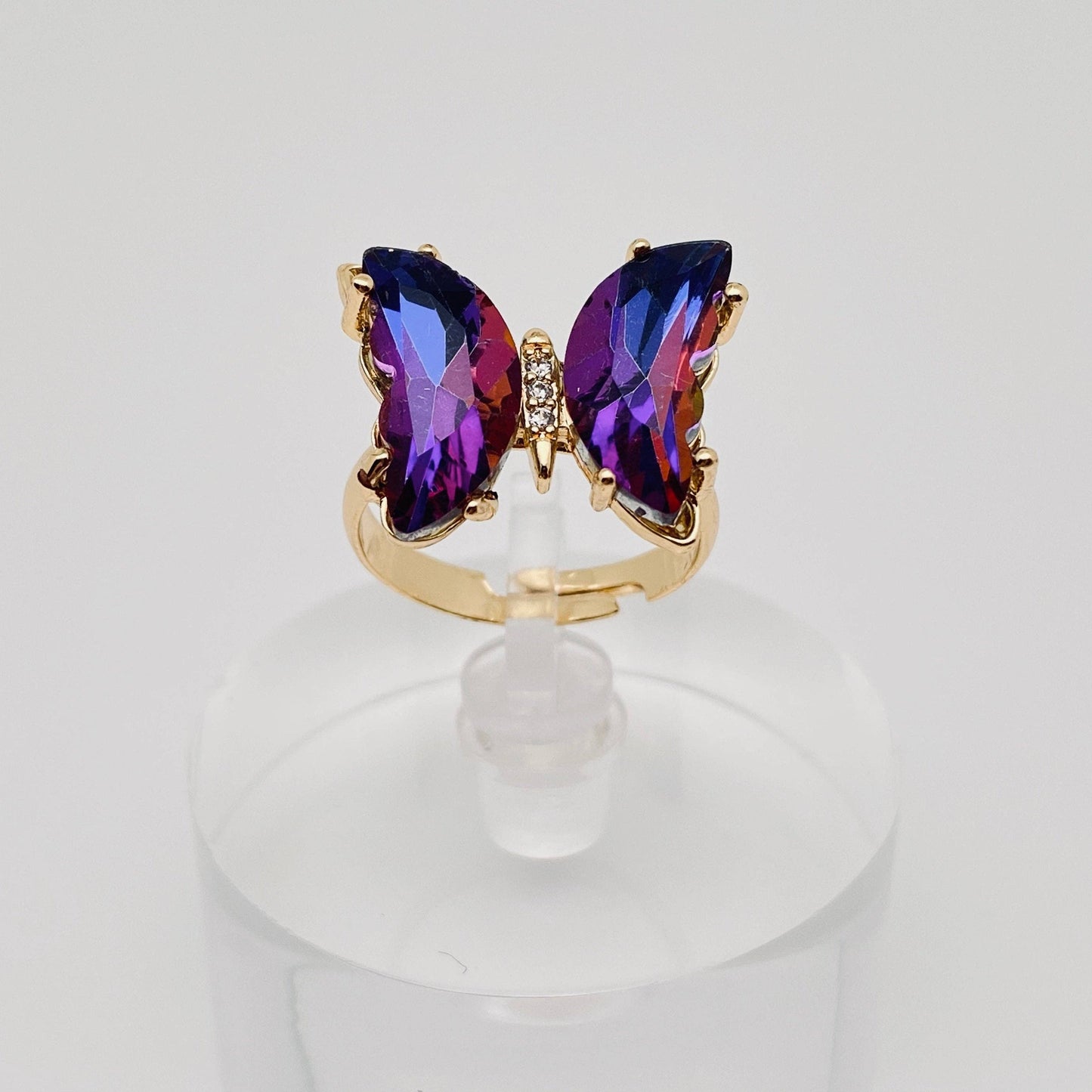 M30. Gradient Glass Butterfly Ring
