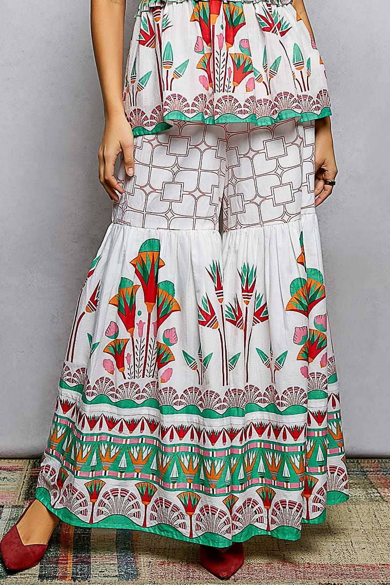 Flowy A-Line Printed Woven Women Pants