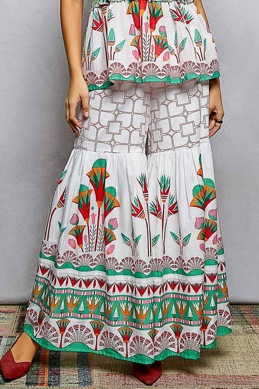 Flowy A-Line Printed Woven Women Pants