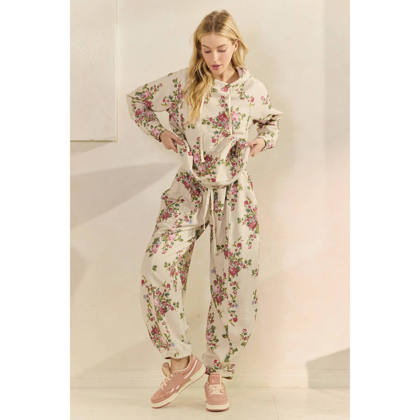 Printed French Terry Hoodie: Camo B / L