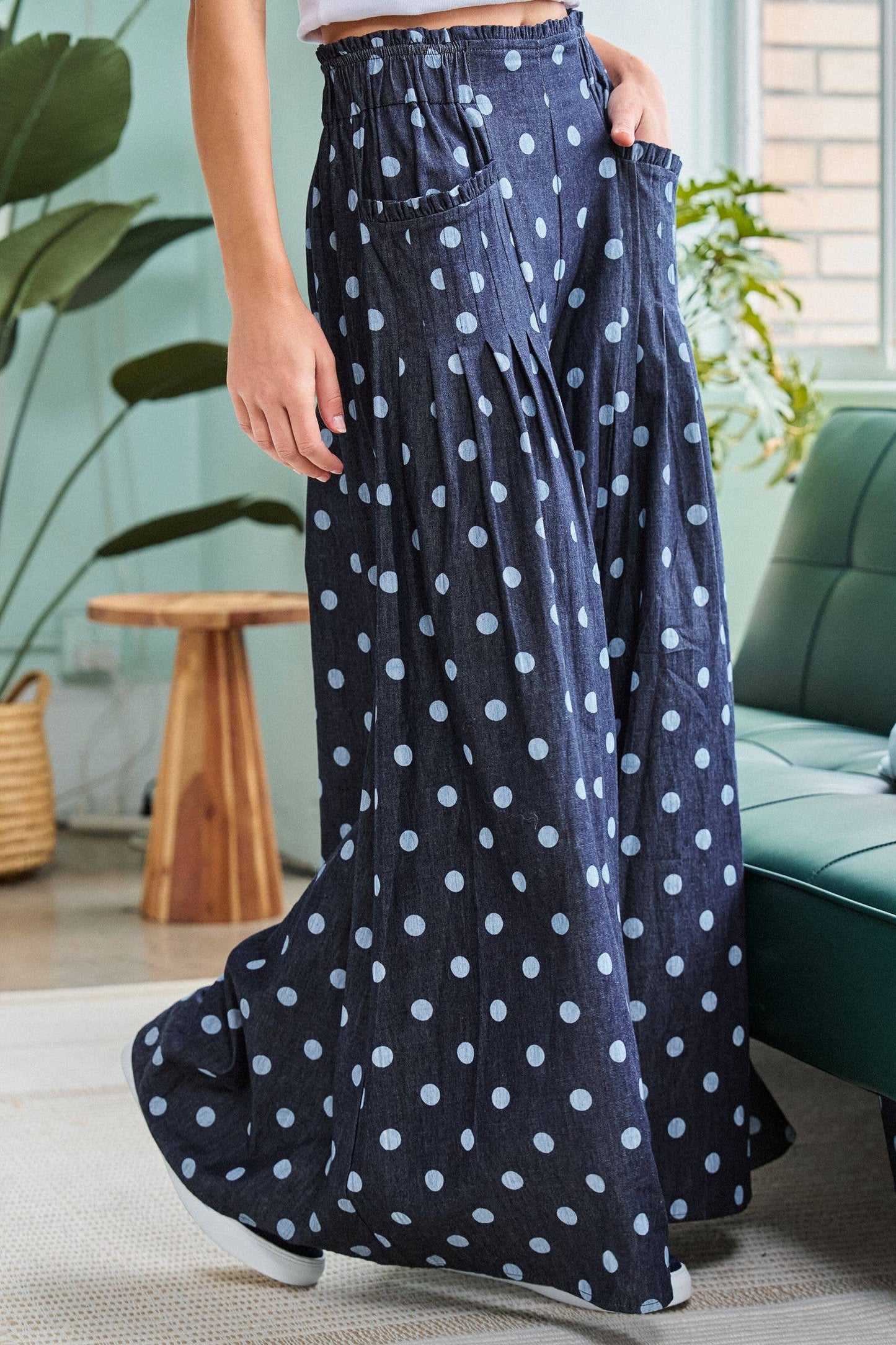 Perfectly Polka Dot Pintuck Pants