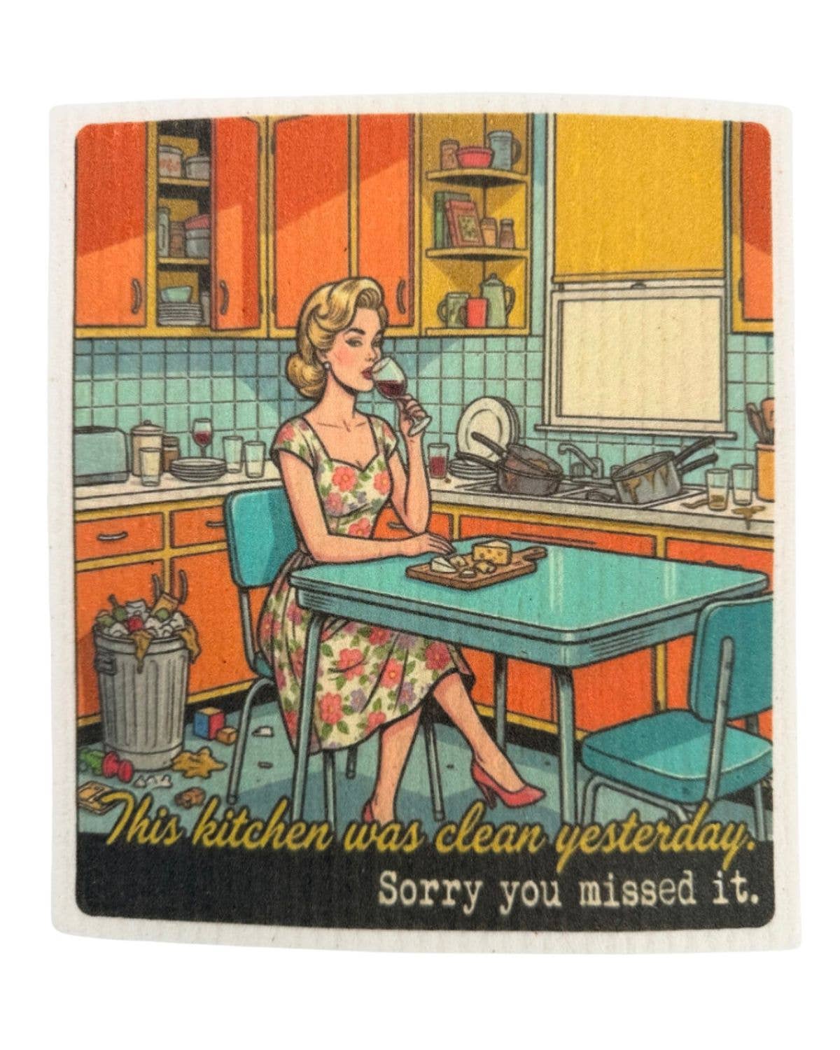 Kitchen Retro Wife - Set of 3 - Swedish Dishcloths
