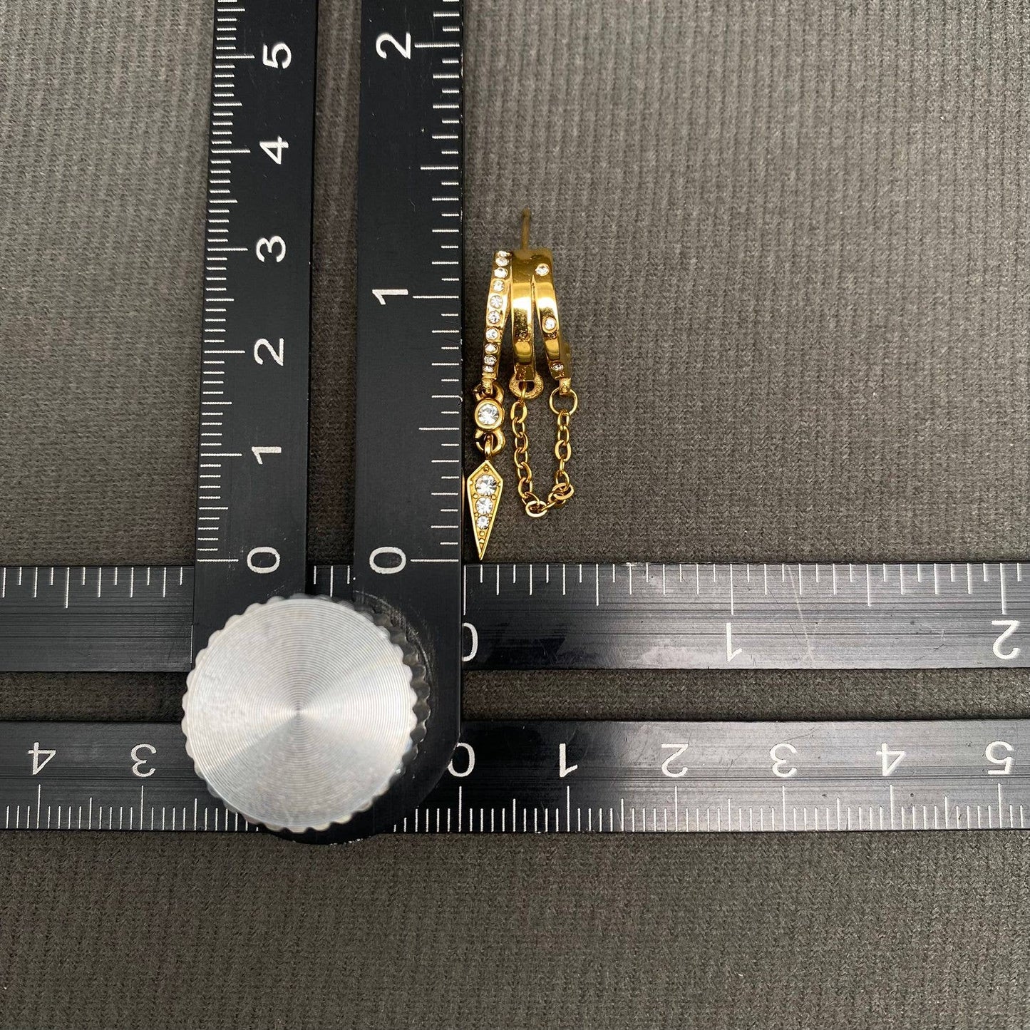 M11. Zircon Fringe 18K Gold Plated Stud Earrings