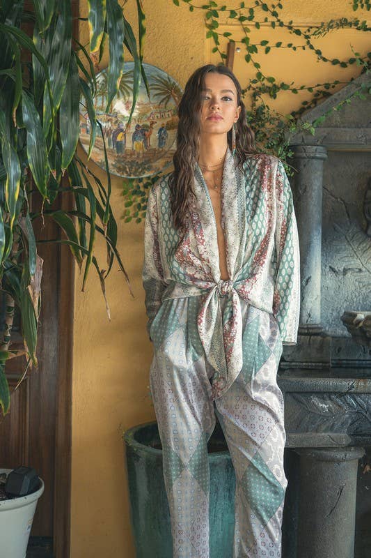 Printed Satin Jumpsuit