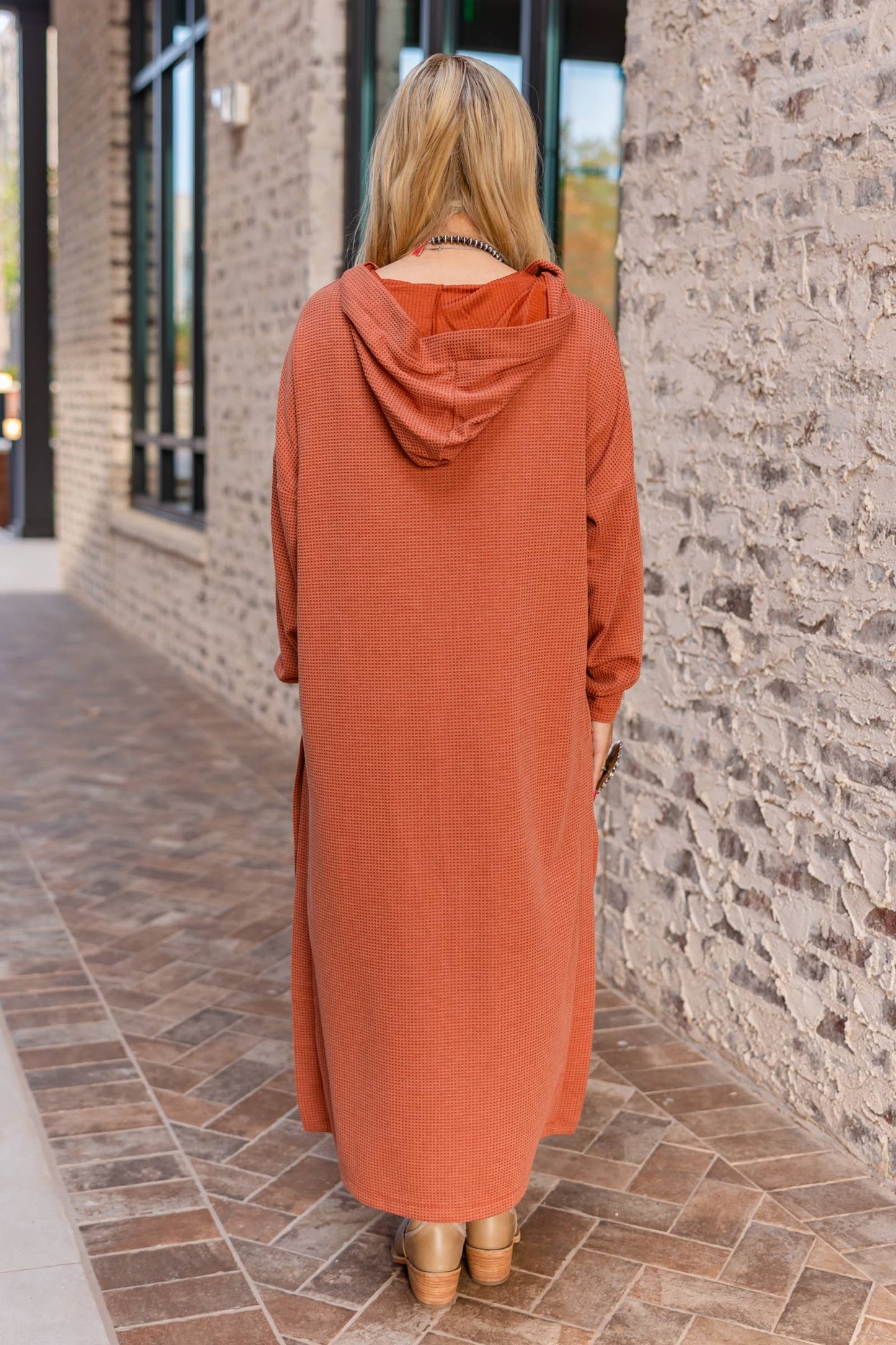 Waffle Knit Thermal Duster