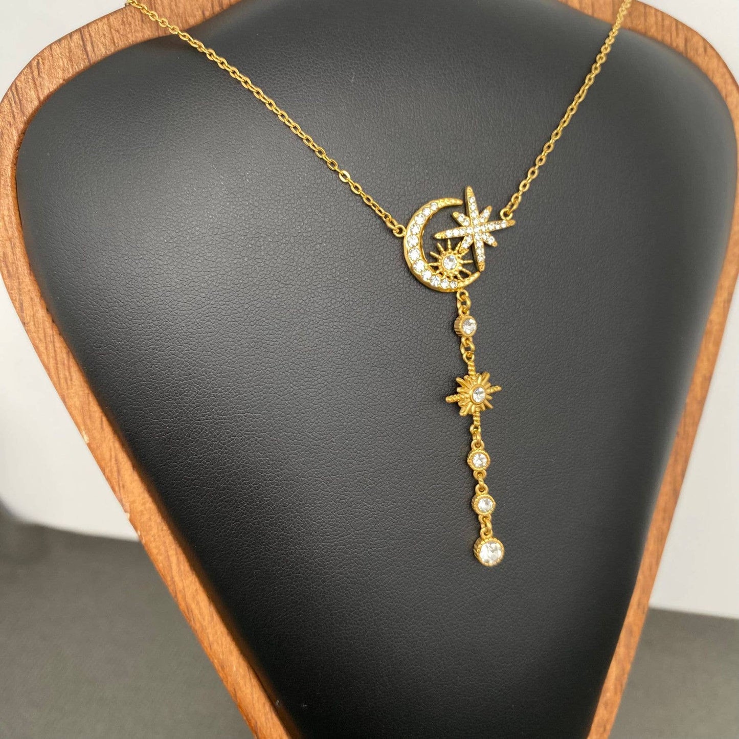 M16. Sun Star 18K Gold Plated Stainless Steel Necklace