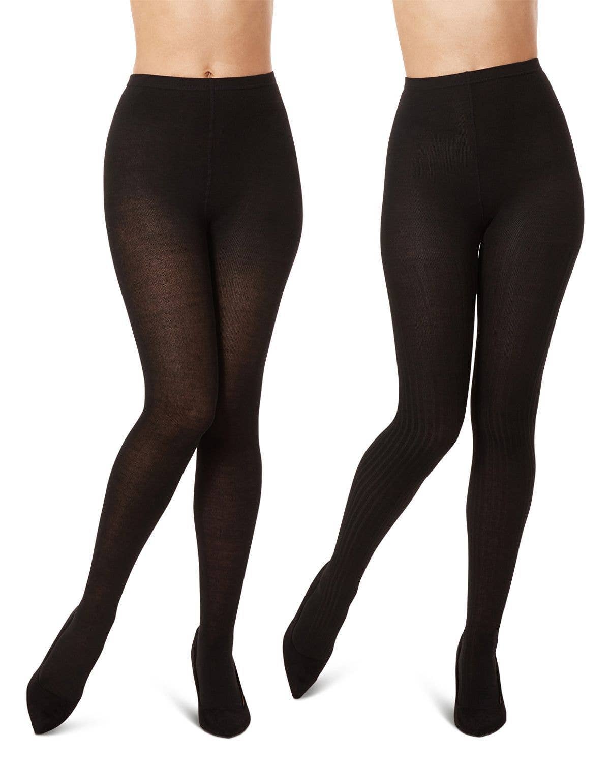 Rib/Solid Sweater Tights 2 Pair Pack