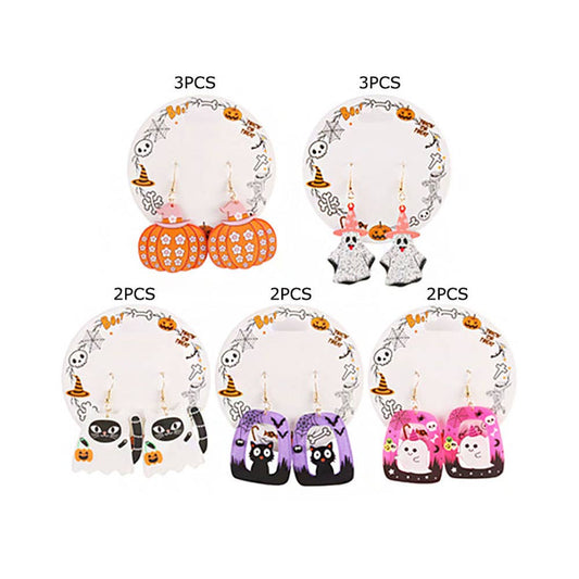 12Pairs - Playful Halloween Dangle Earrings