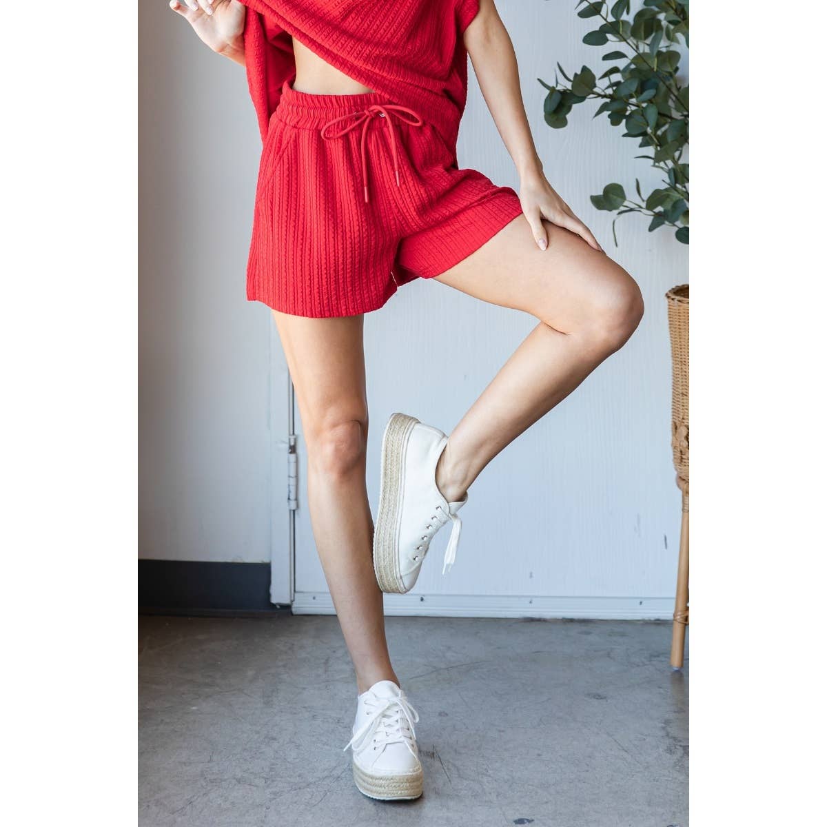 Waffle Textured Knit Pants