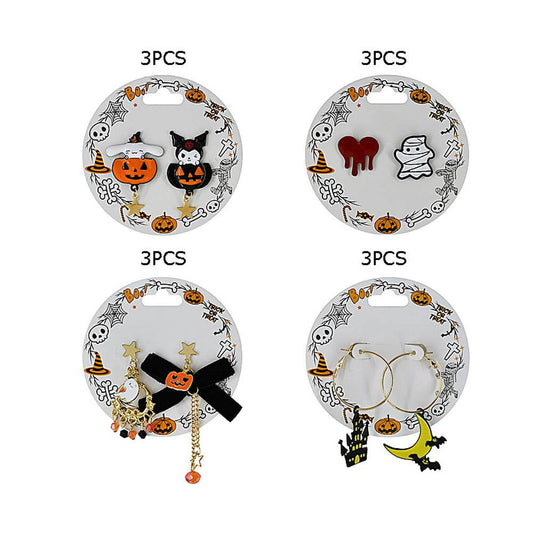 12Pairs - Mismatch Halloween Earrings