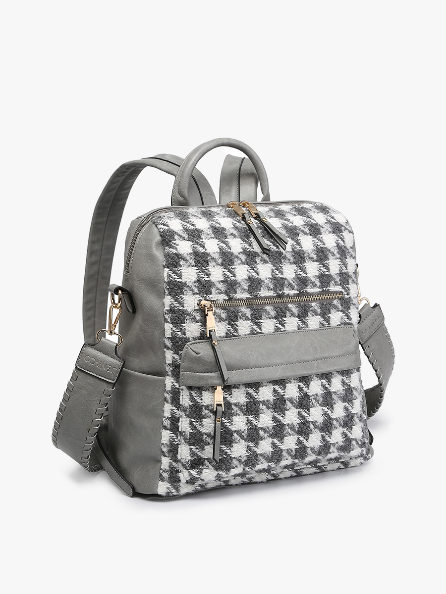 BP1993HDST Amelia Houndstooth Backpack w/ Strap