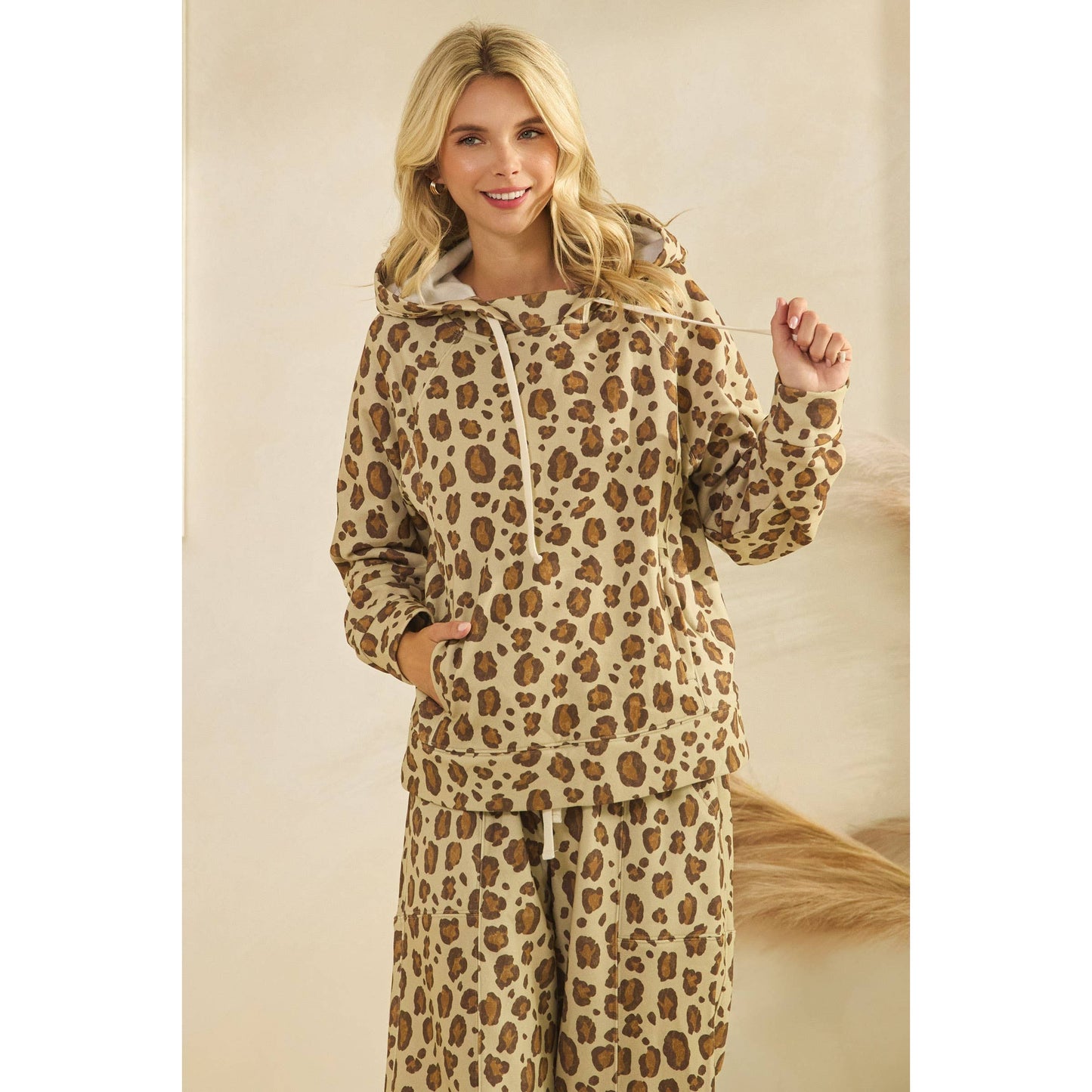 Printed French Terry Hoodie: Camo B / S