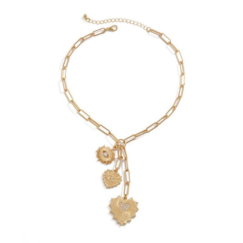 MULTI HEART CIRCLE PENDANT Y NECKLACE | 40NK9574