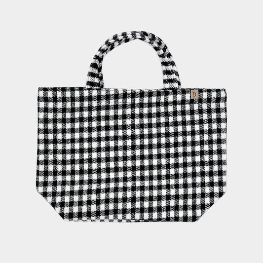 Buffalo Check Patterned Tote Bag: Black