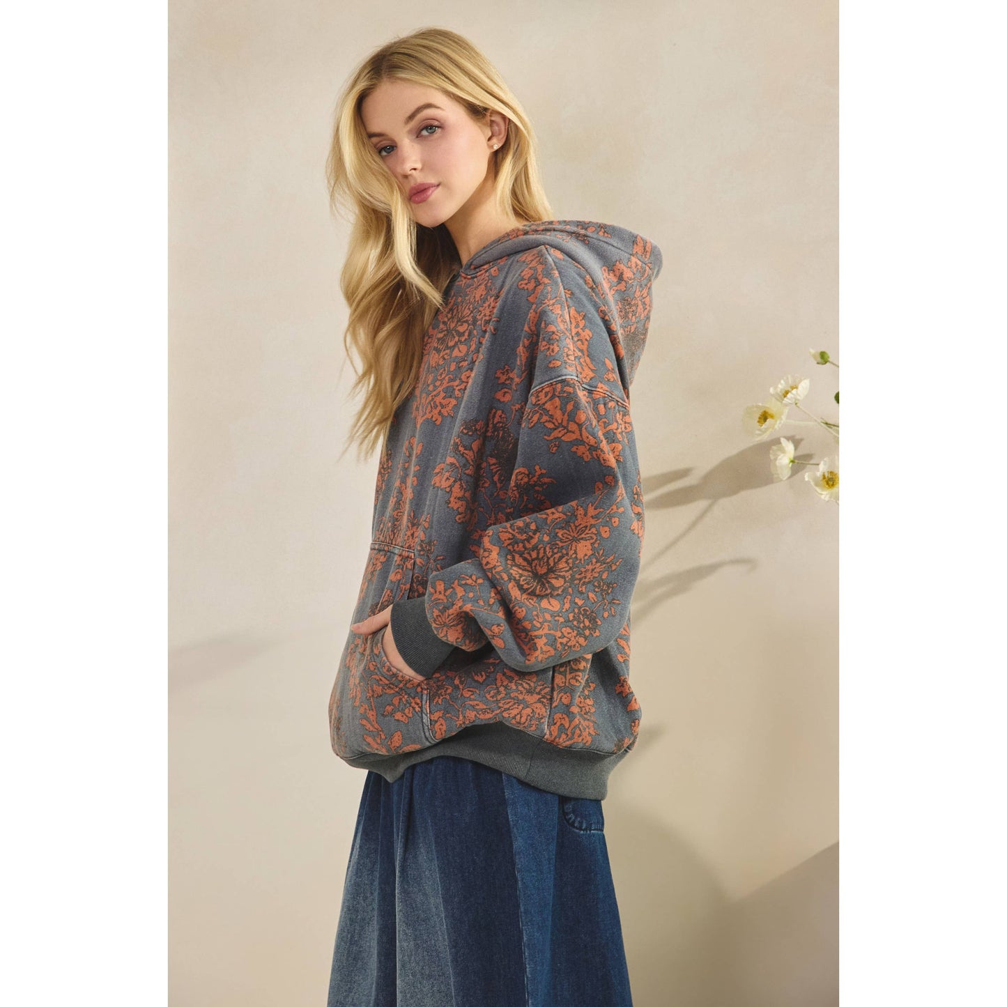 Printed Fleece Hoodie