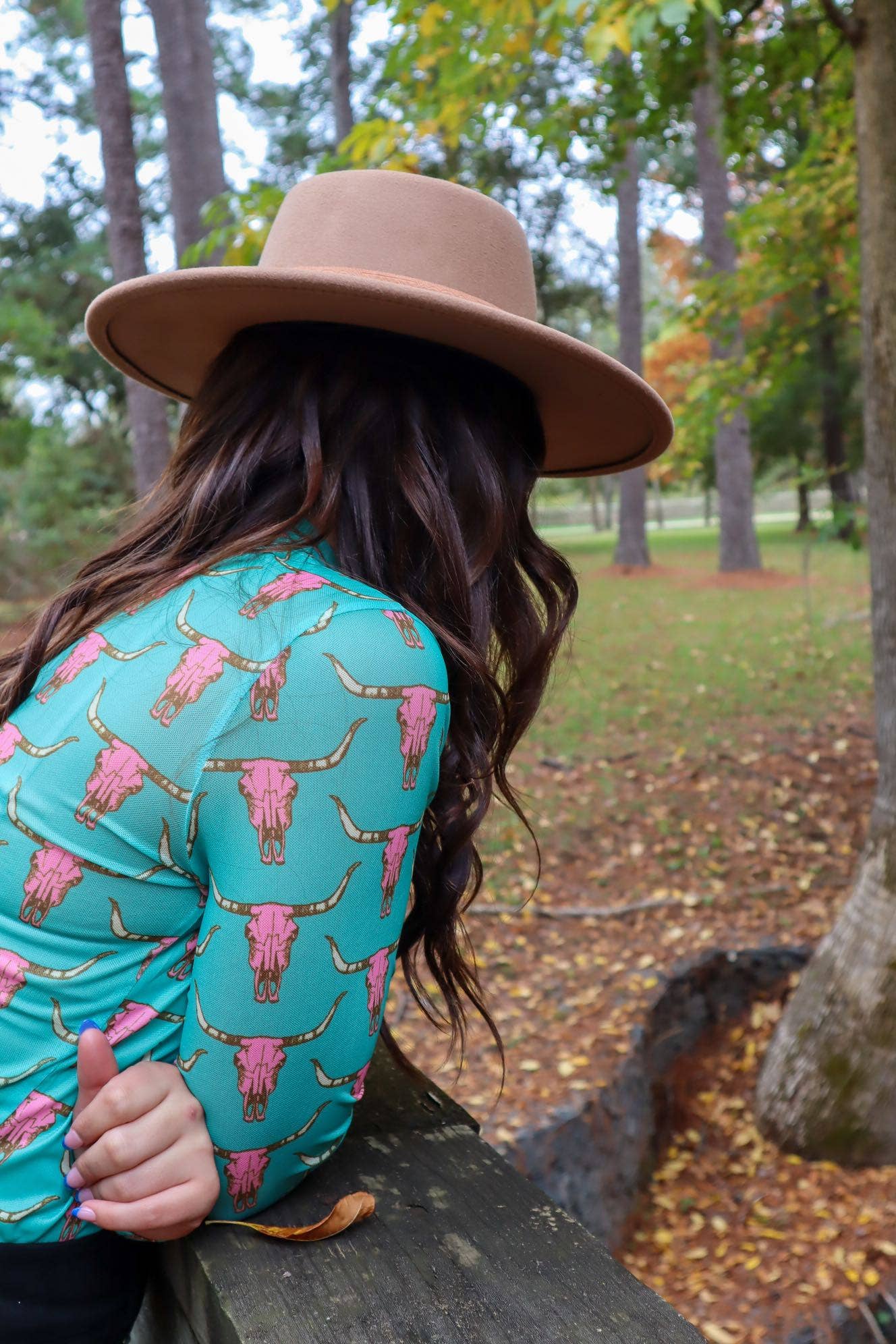 MK165 Cow Skull Cute Heifer LS Mesh Top