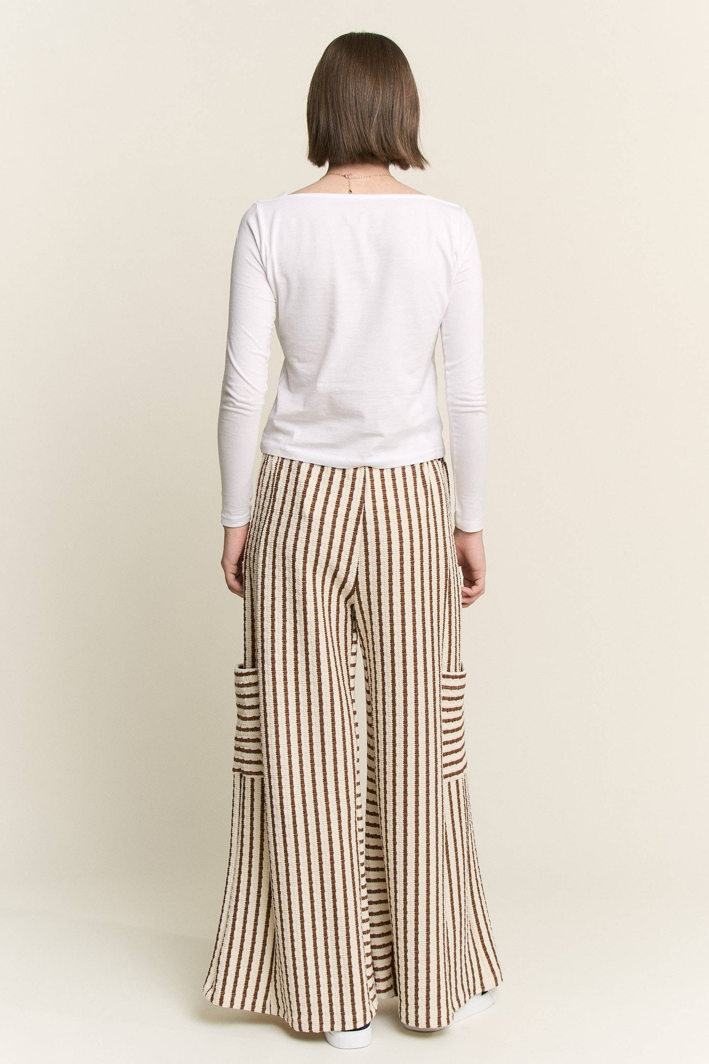 STRIPE WIDE LEG PANTS