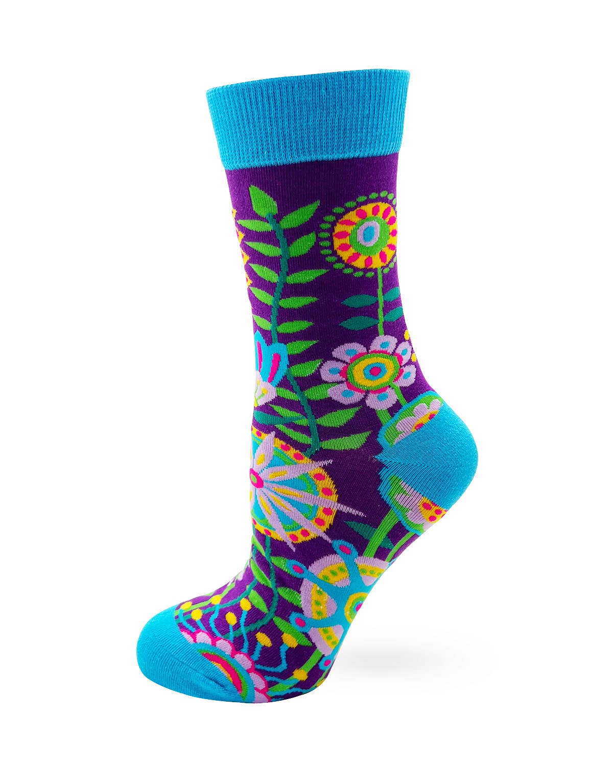 Socks 1- Funky Floral Women's Crew