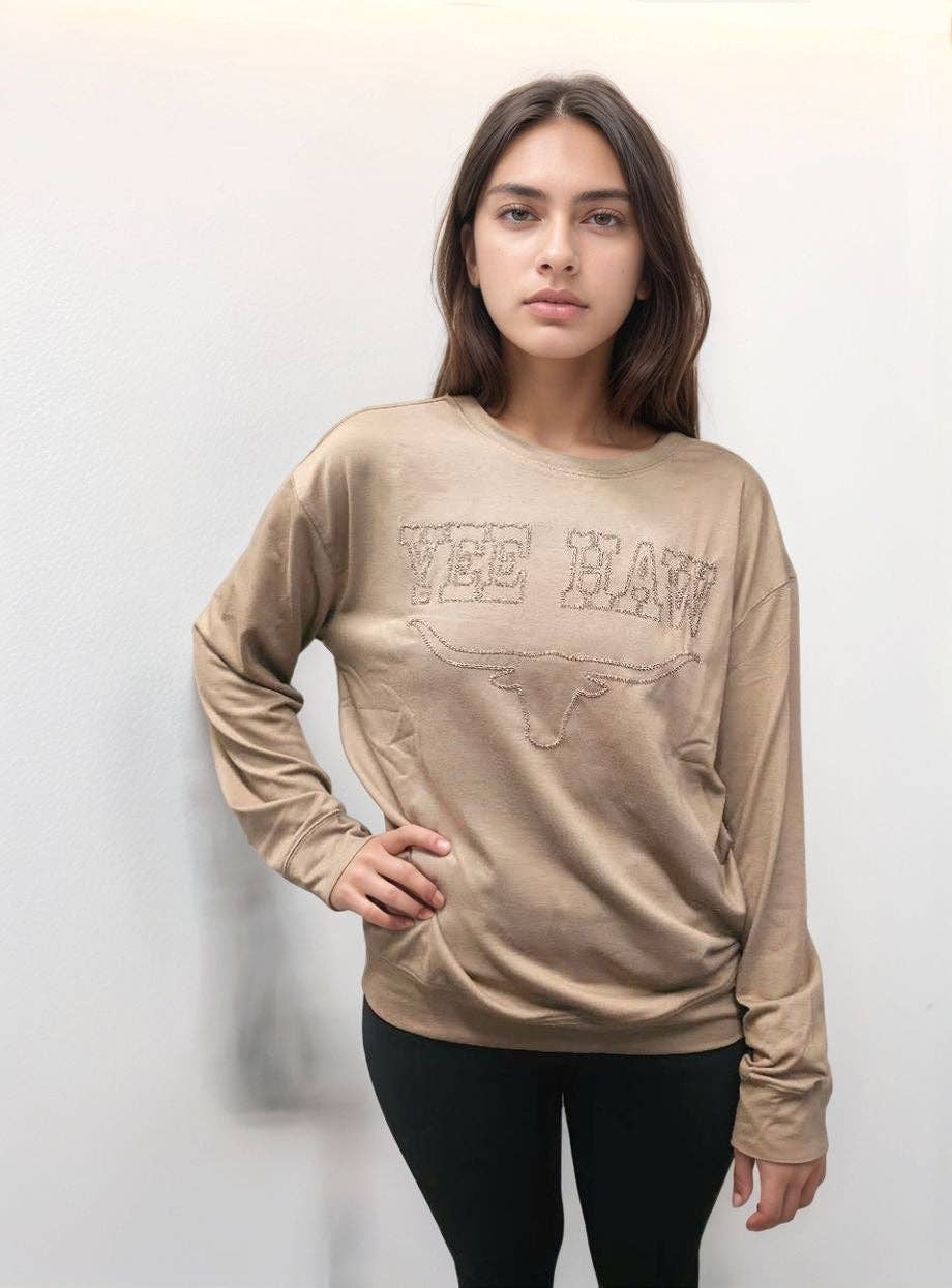MK703 Yee Haw Rope Embroidery Sweatshirt
