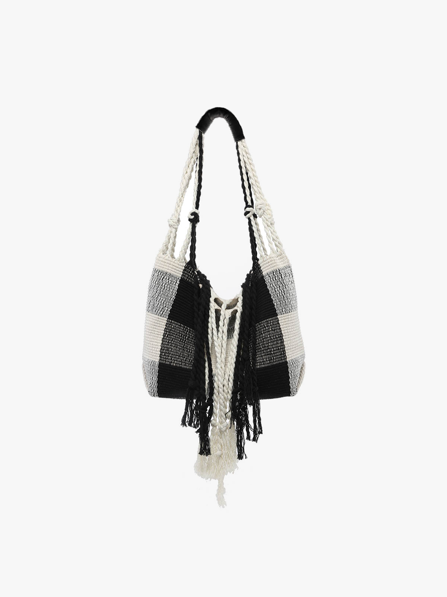 June Plaid Handwoven Satchel