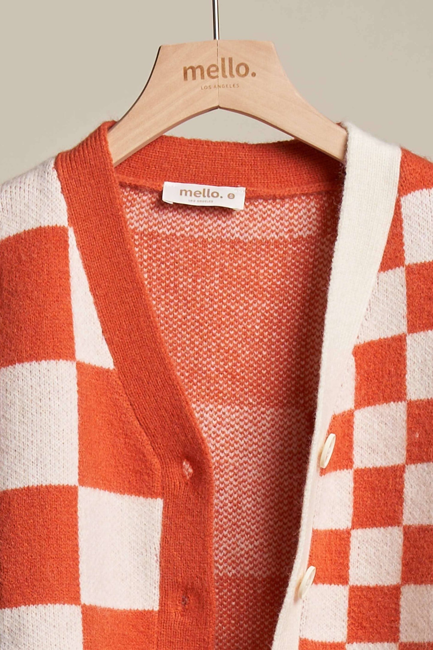 Checker Plaid Cardigan: Charcoal / S