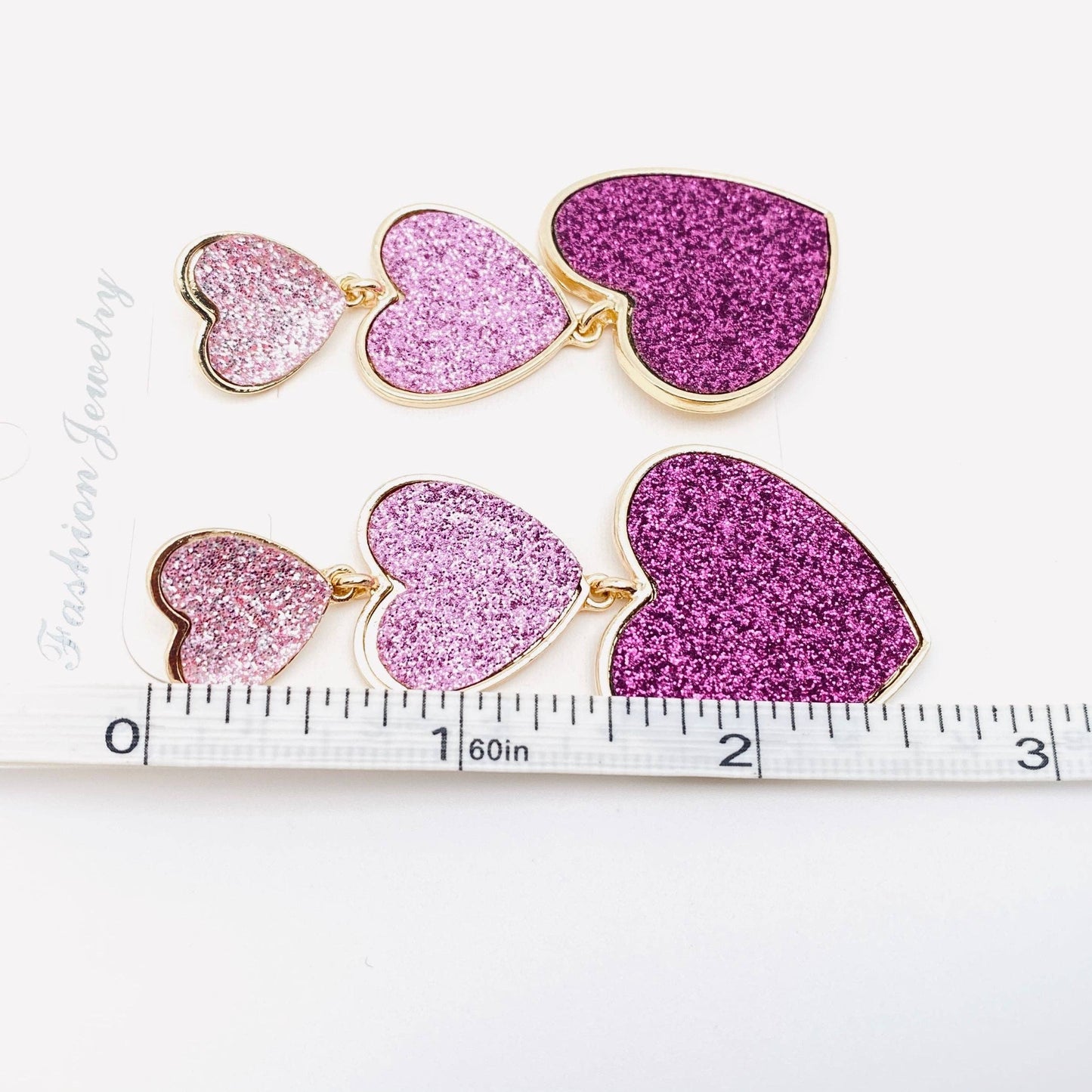 3-color Heart-shaped Pendant Earrings