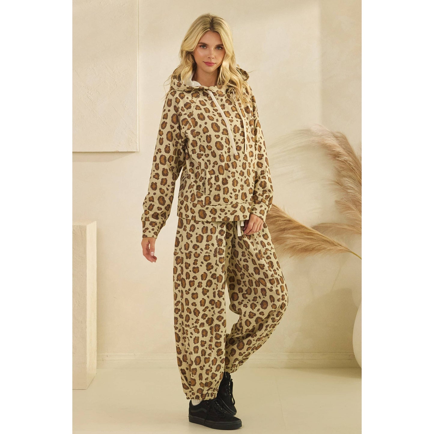 Printed French Terry Pants: Camo B / L