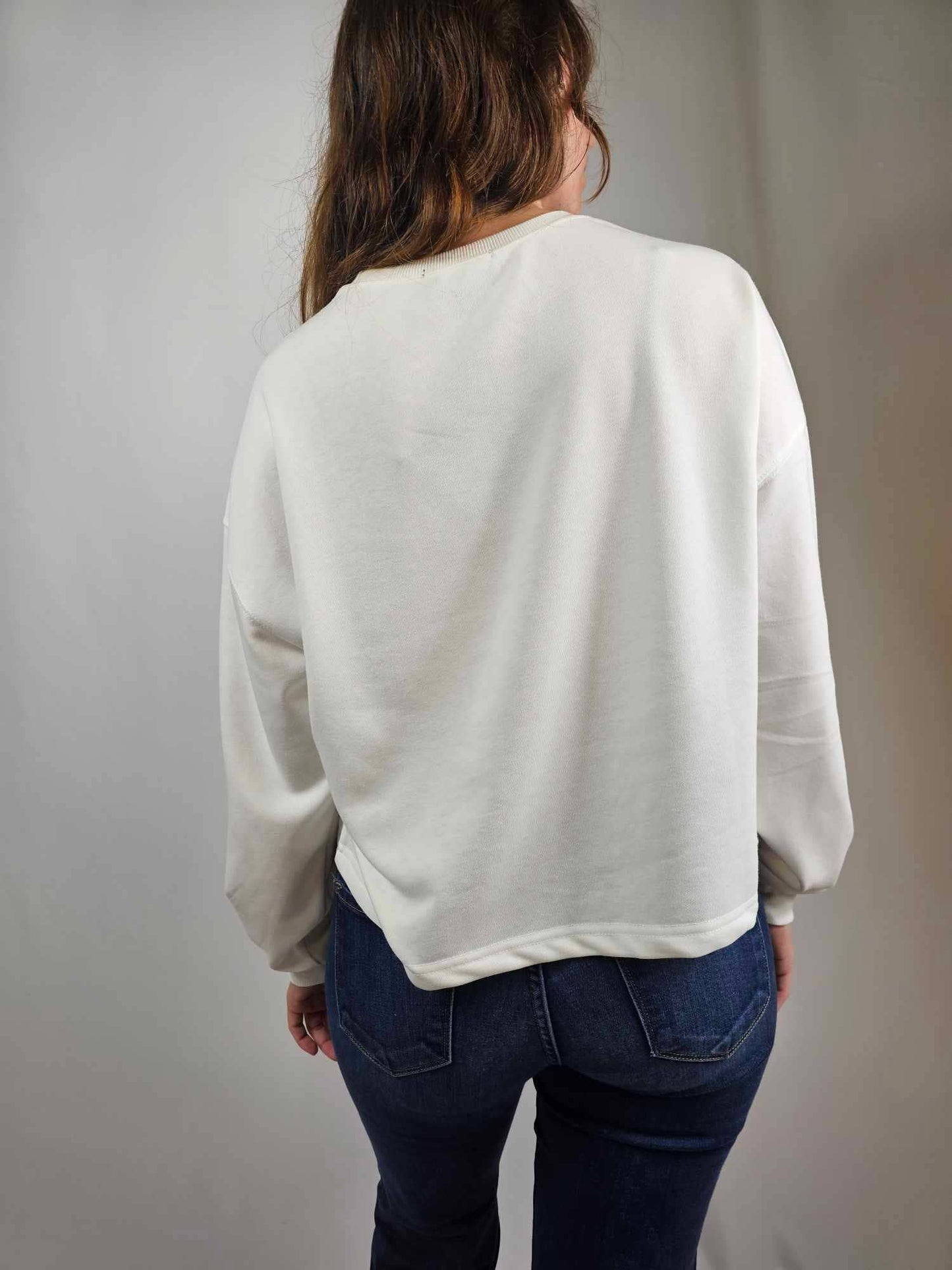 MK580 Sequin Santa Christmas LS Crop Tee