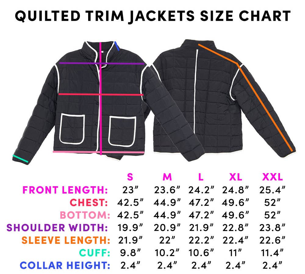 Black Quilted Trim Jacket Women's