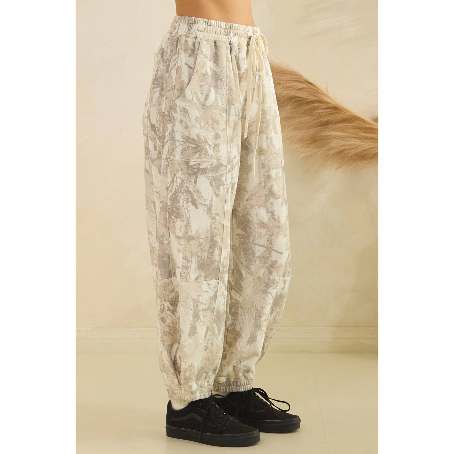 Printed French Terry Pants: Camo B / L