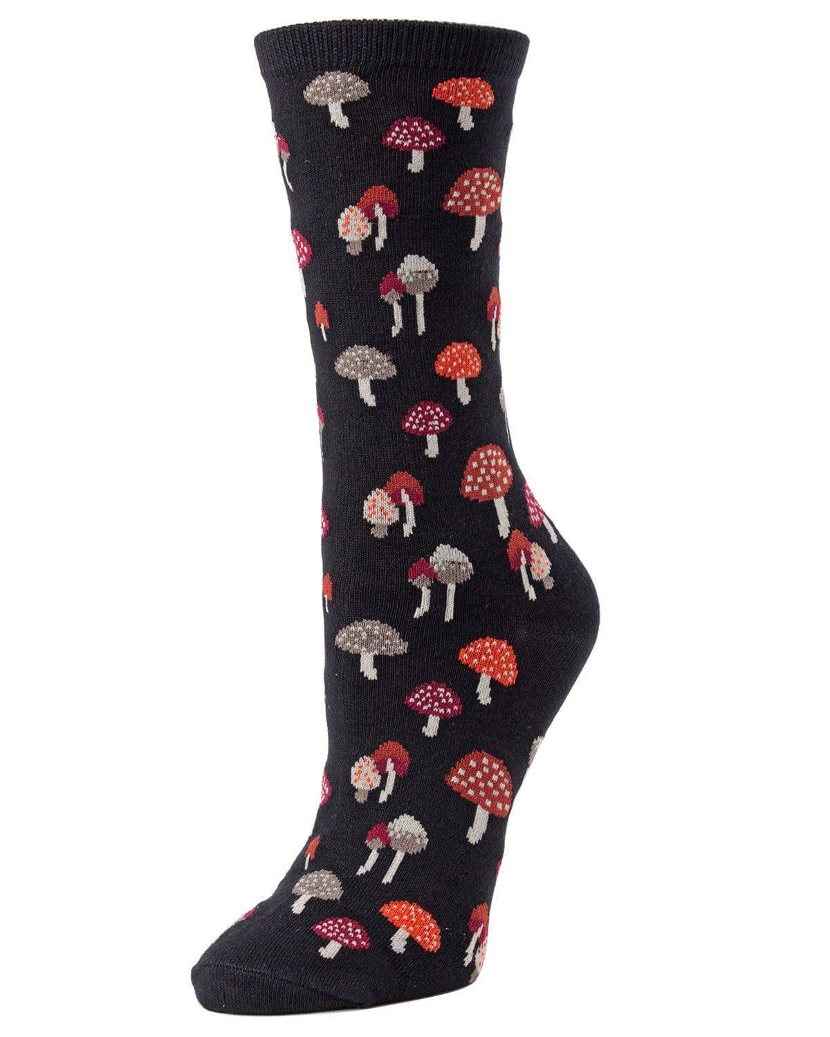 Mushroom Field Bamboo Blend Crew Sock: Rosin / 9-11