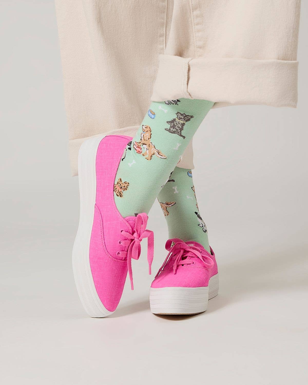 Women's Dogs Rayon From Bamboo Crew Socks