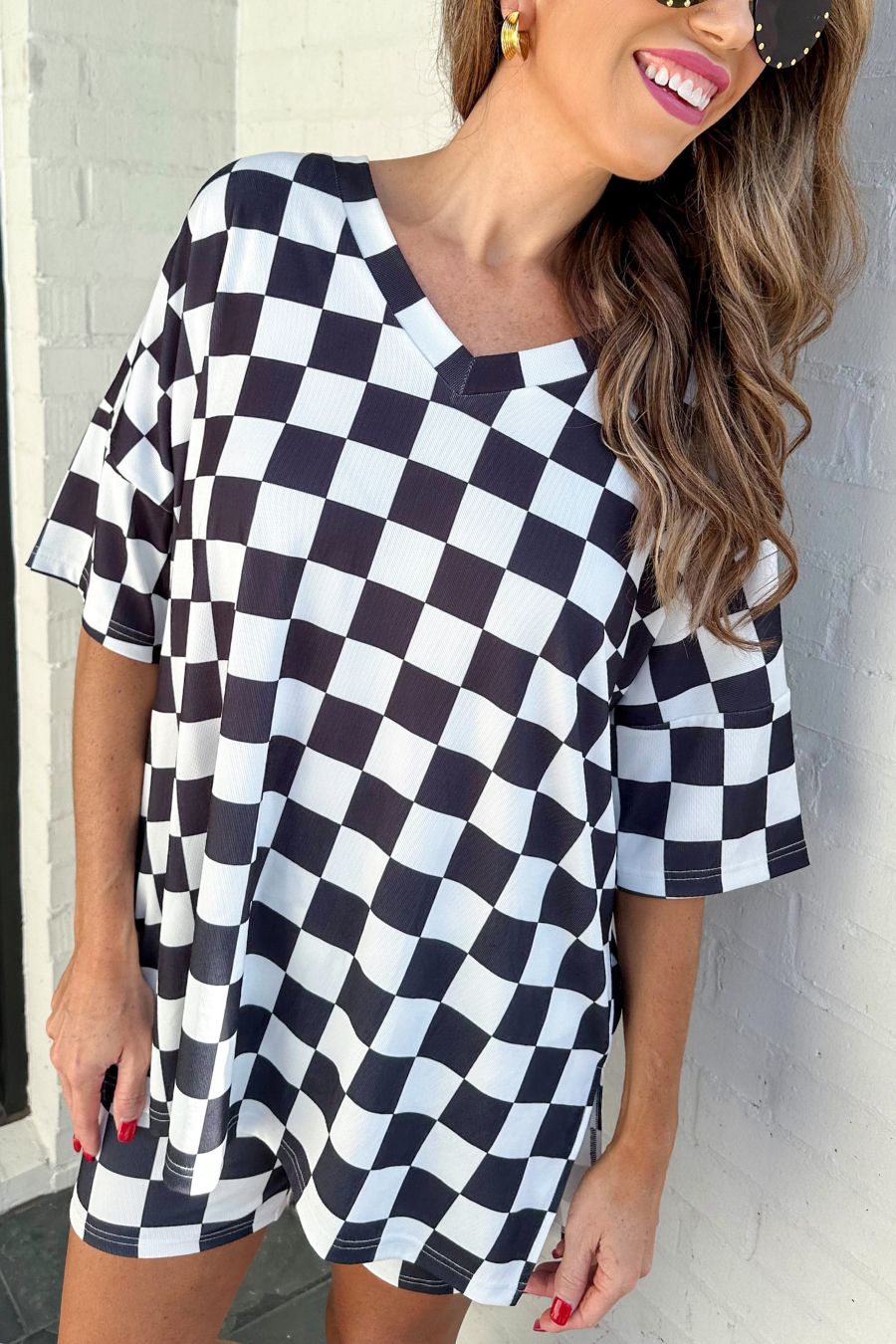 Daily Basis Biker Set, Black/White Checkered