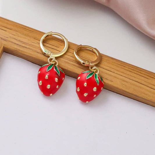 PLAYFUL COTTAGECORE COLLECTION EARRINGS | 40E366: STRAWBERRY