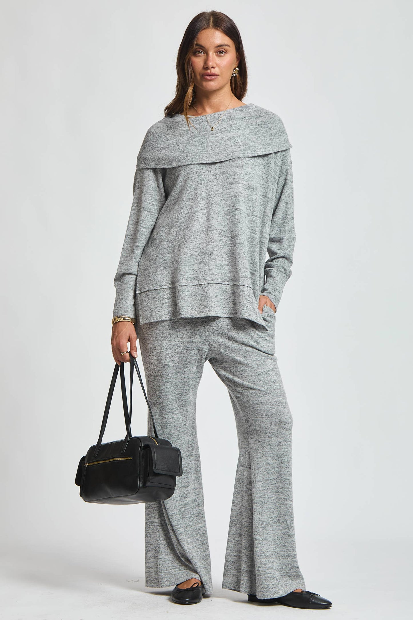 Travel Ready Cashmere Set: Pearl Grey / L