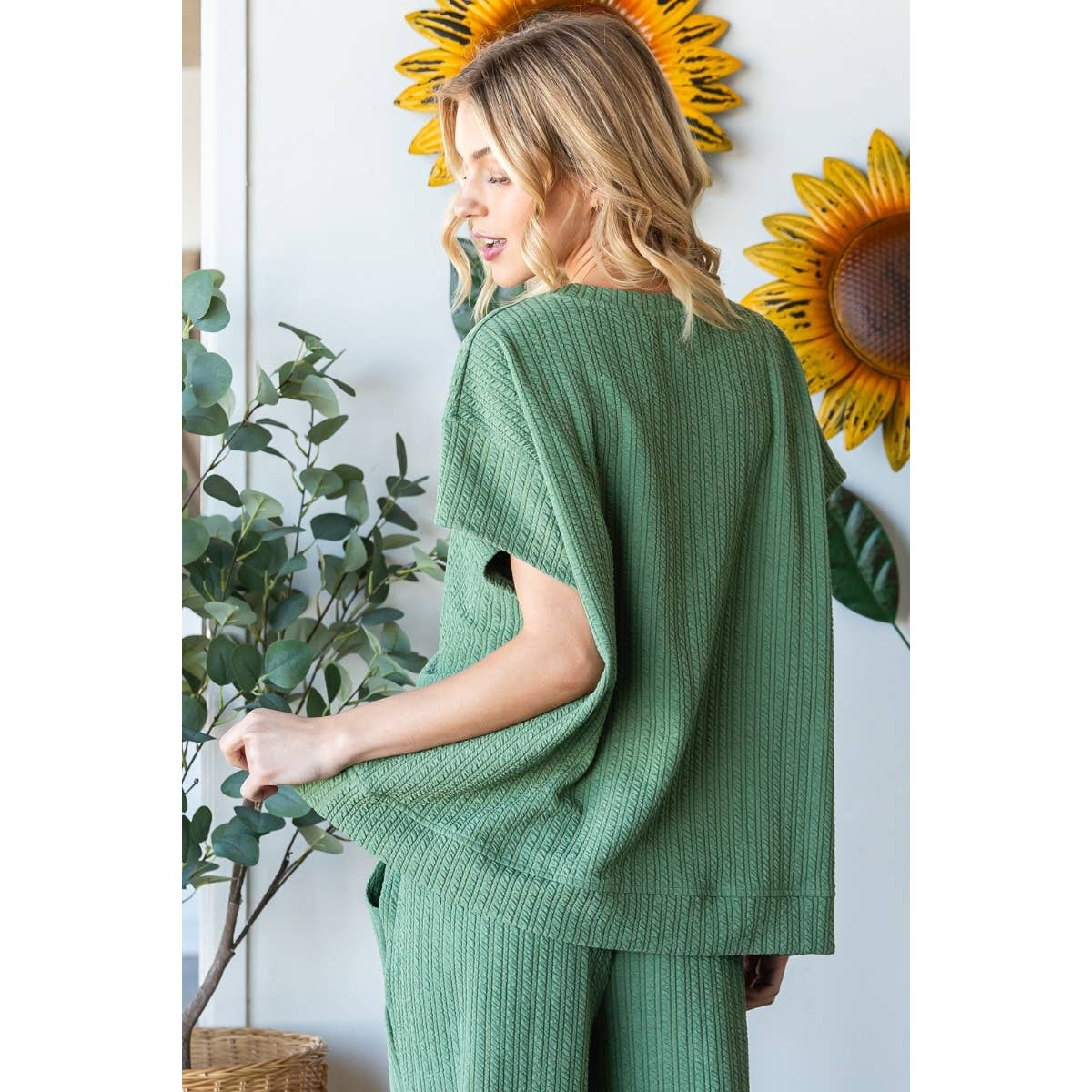 Waffle Textured Knit Top