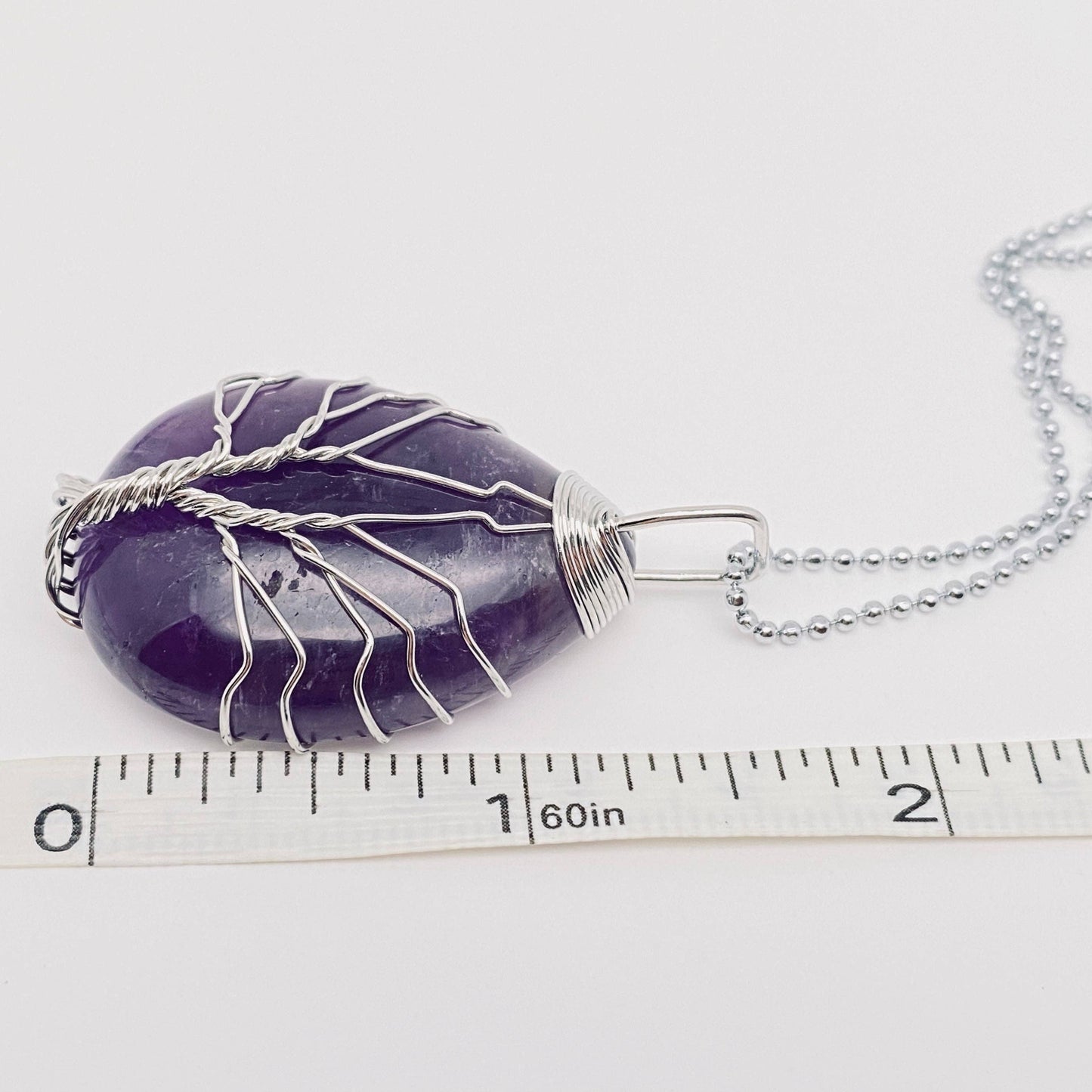 Natural Stone Winding Drop-shaped Crystal Pendant Necklace