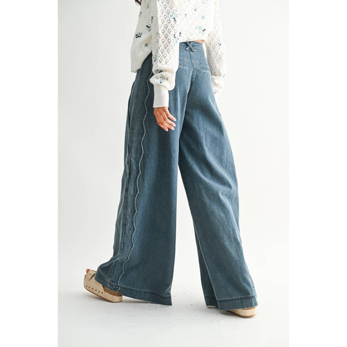 WIDE-LEG DENIM TROUSERS